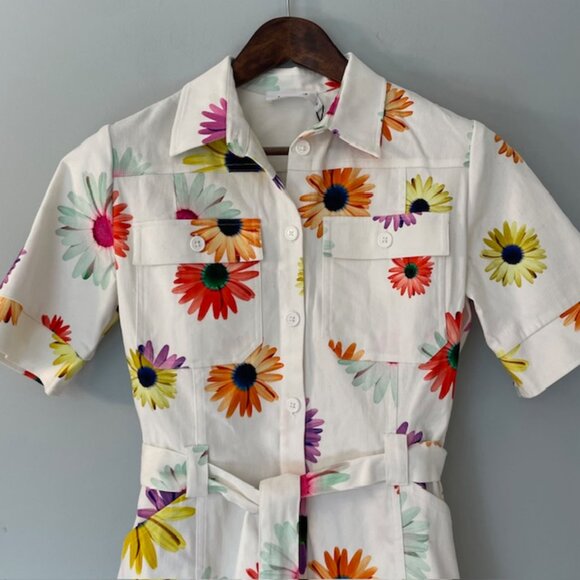 Desigual Christian Lacrois Stretch Denim Floral Daisy Dress NEW NWT Small - Picture 6 of 12